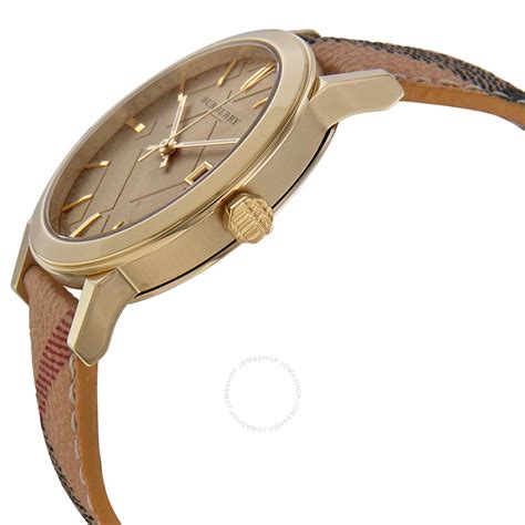 Burberry The City Champagne Dial Haymarket Check Strap 